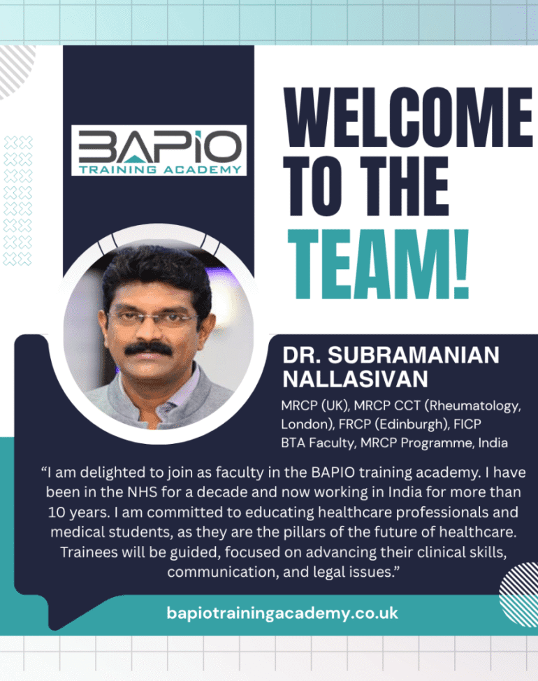 BTA Welcomes Dr. Subramanian Nallasivan