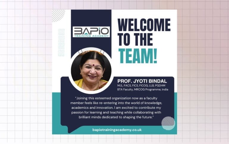 BTA Welcome's Prof Jyoti Bindal