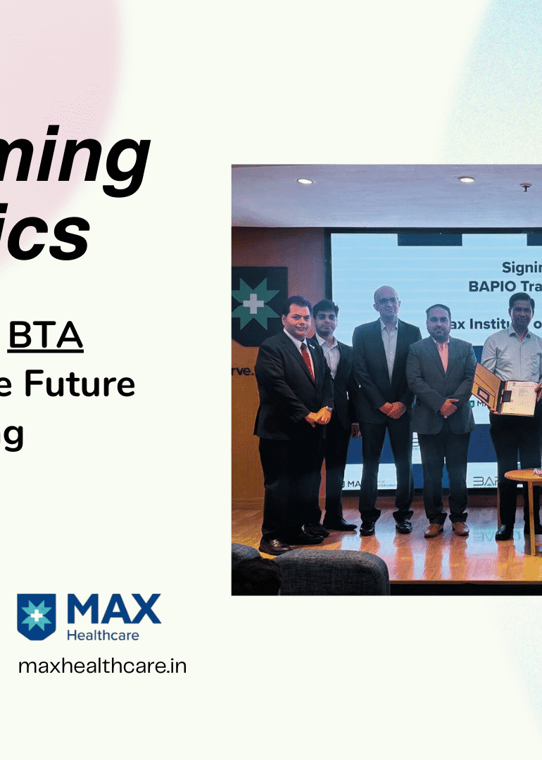 Representatives and leaders from Max Healthcare and the BAPIO Training Academy pose together to announce their new partnership aimed at enhancing medical training in India