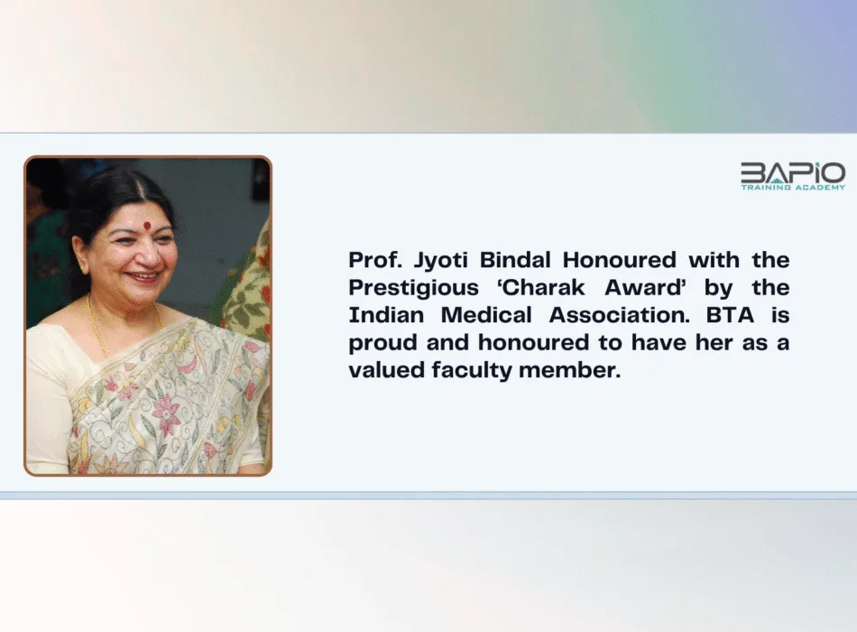 Indore: Dr Jyoti Bindal Honoured With Prestigious ‘Charak Award’ By Indian Medical Association
